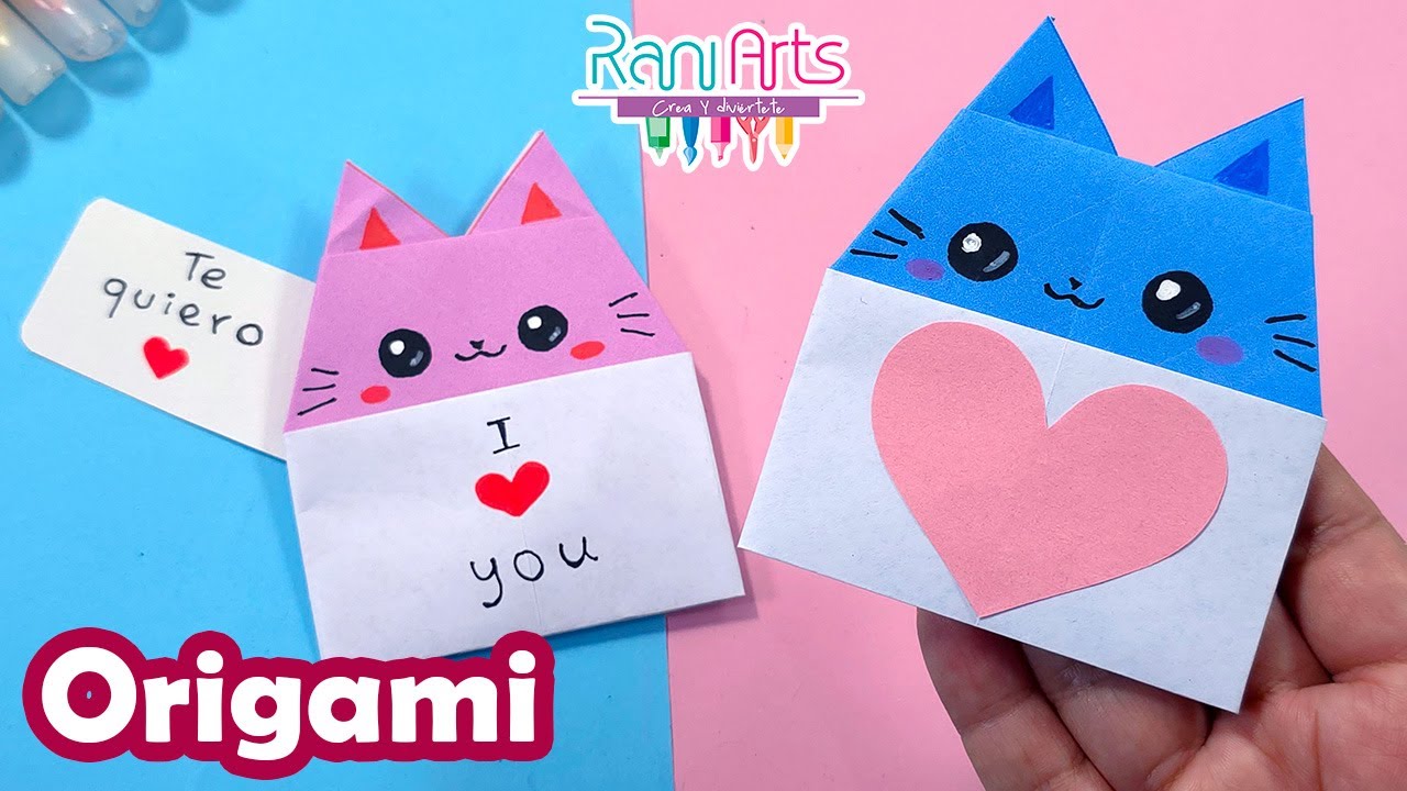 Sobres Origami con Gatito 🐱💌 | Tarjetas Hechas a Mano Paso a Paso