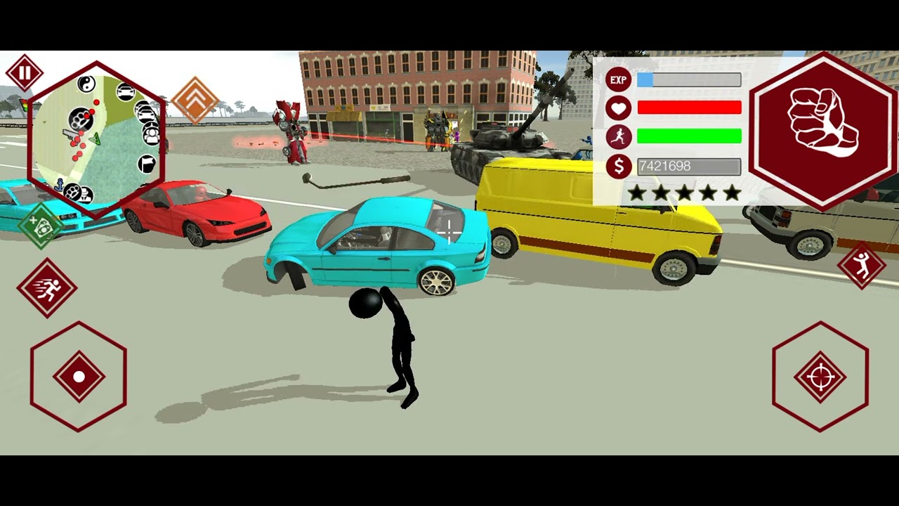 Stickman Gangster | Arms Lasergun Minigun | By Get Through Asphalt | Android Gameplay FHD