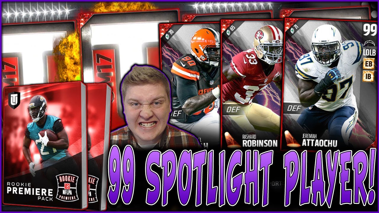 ROOKIE PREMIERE PACKS FOR 99 SPOTLIGHT PLAYERS!! | ROOKIE PREMIERE PACKS! | MUT 17 PACK OPENING