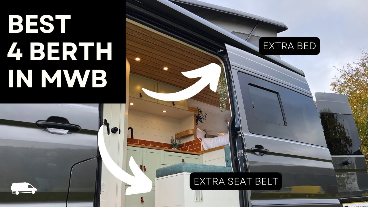 VAN TOUR - 4 Berth VW Crafter with surprise Belted Seat and Poptop. GASLESS campervan