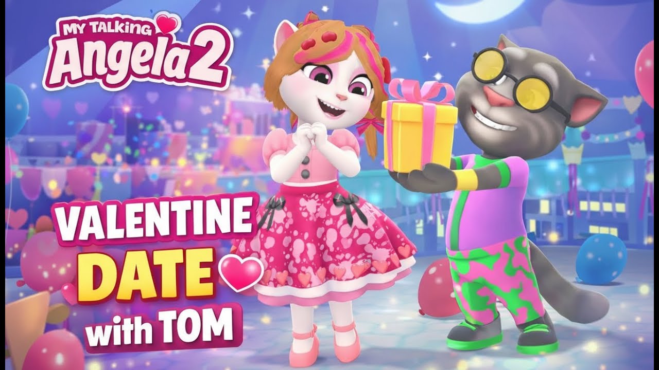 My Talking Angela 2 Valentine Date with Tom 💖 Romantic Dress Makeover & Love Story