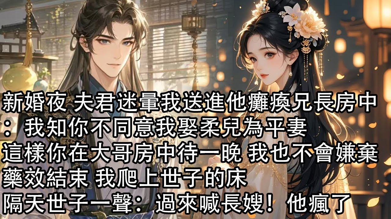 【一口氣看完】新婚夜 夫君迷暈我送進他癱瘓兄長房中：我知你不同意我娶柔兒為平妻，這樣你在大哥房中待一晚 我也不會嫌棄，藥效結束 我爬上世子的床，隔天世子一聲：過來喊長嫂！他瘋了