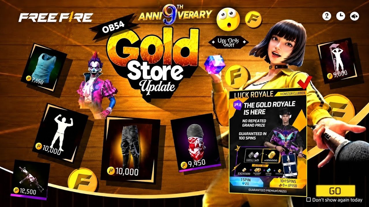 💥 9th Anniversary Gold Store 2026 😱 | OB54 Gold Store Update ✨ New Gold Vault Royale Remix 🔥
