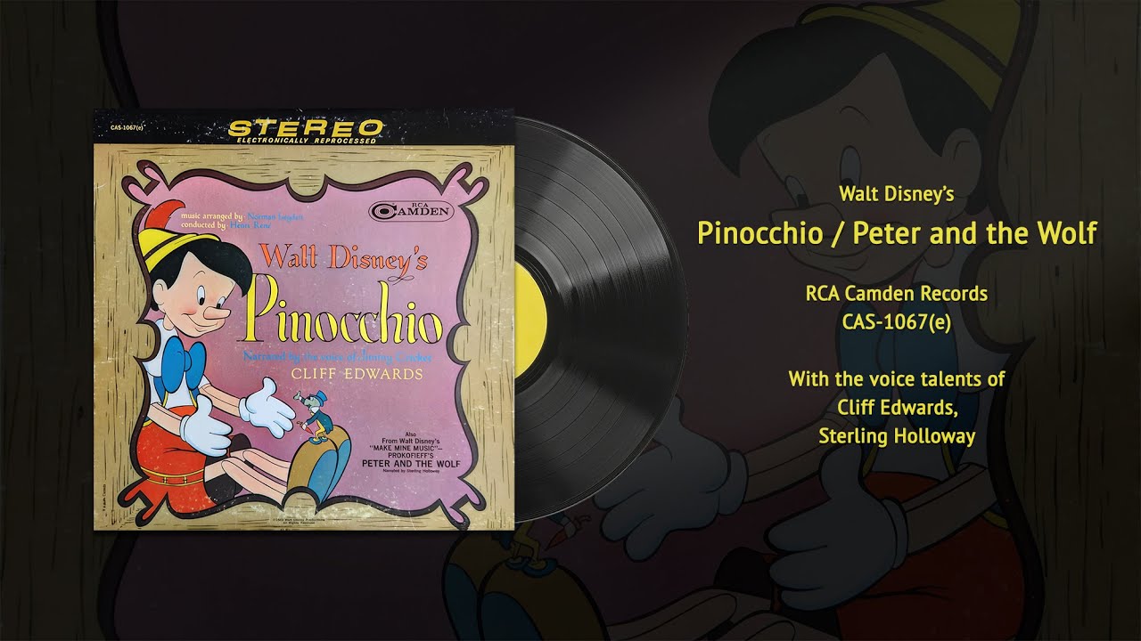 Walt Disney's Pinocchio / Peter and the Wolf (CAS 1067e) | Vintage Disney Vinyl Restored