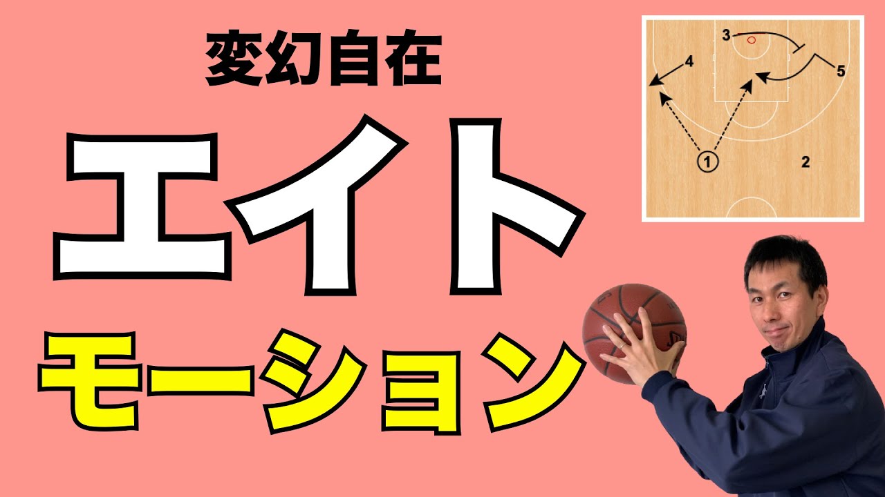 【バスケ戦術】エイトオフェンス　小さなセンターでもできます
