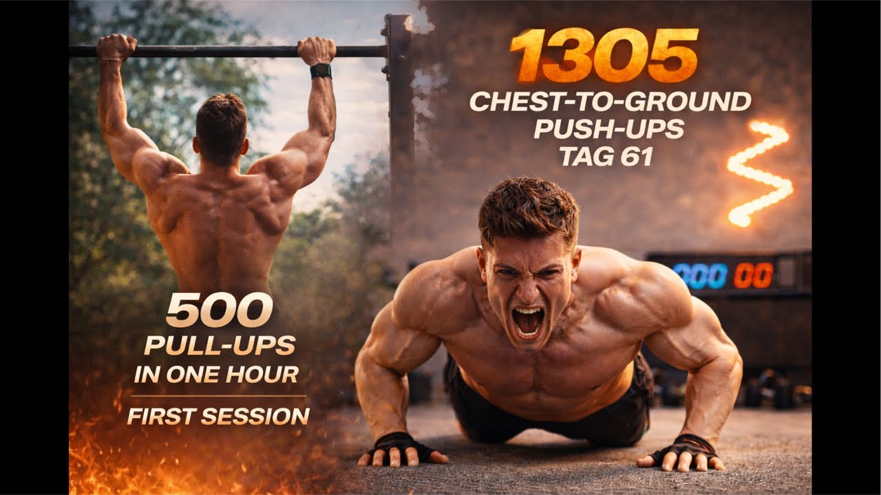 I Trained Twice Today… 500 Pull-Ups + 1305 Push-Ups LIVE (DAY 61)