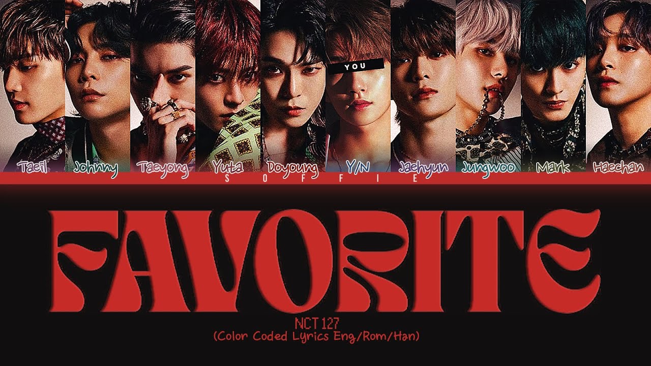 [KARAOKE VER.] NCT 127 - Favorite (Vampire) | 10 members ver. | (Color Coded Lyrics Eng/Rom/Han)