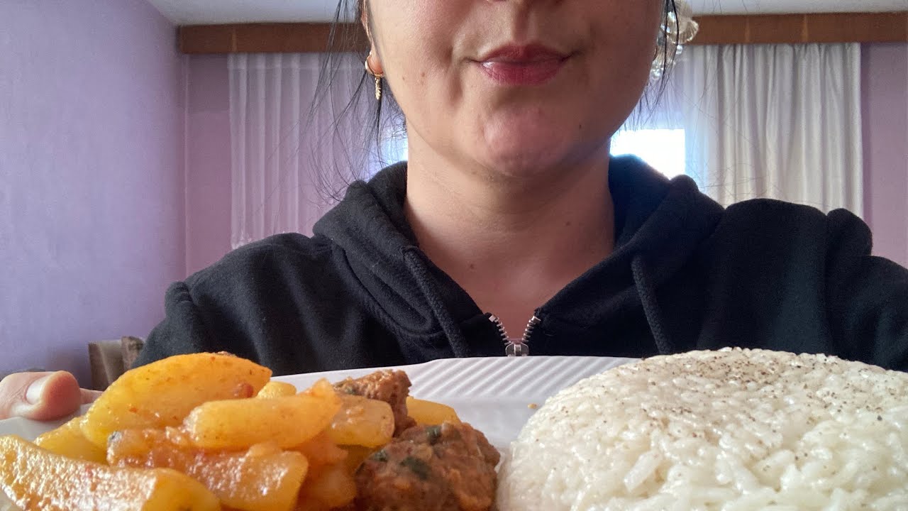 14||TANIŞALIM🎊||KÖFTELİ PATATES+PİLAV ASMR|| MUKBANG||EV YEMEKLERİ|TURKİSHFOOD||EATING SOUNDS