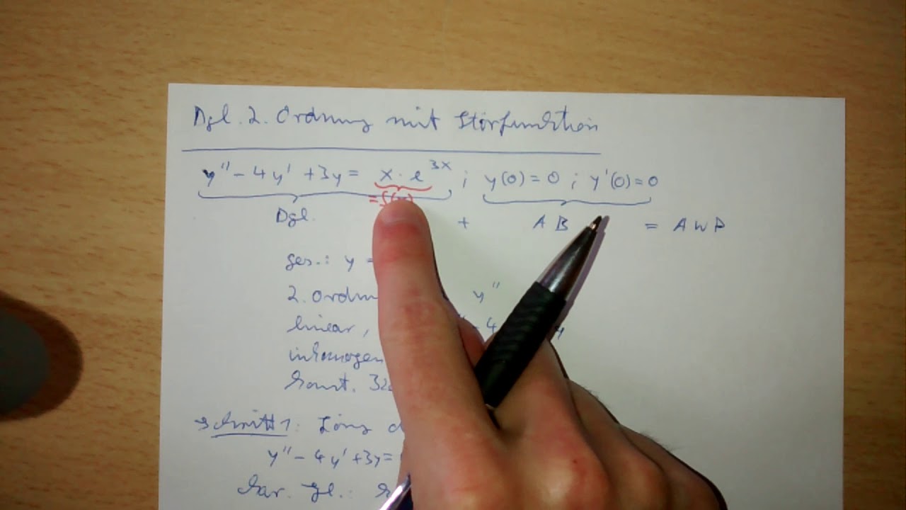DGL 2.Ordnung, linear, konstante Koeffizienten, inhomogen -- Ein Rechenbeispiel