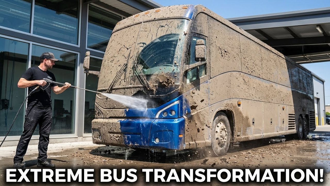 Cleaning the Dirtiest 45-Seat Bus Ever — Extreme Deep Wash You Won’t Believe!