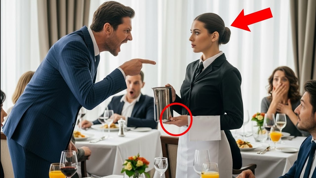Un multimillonario le grita a una camarera y ella dice una frase que congela todo el restaurante