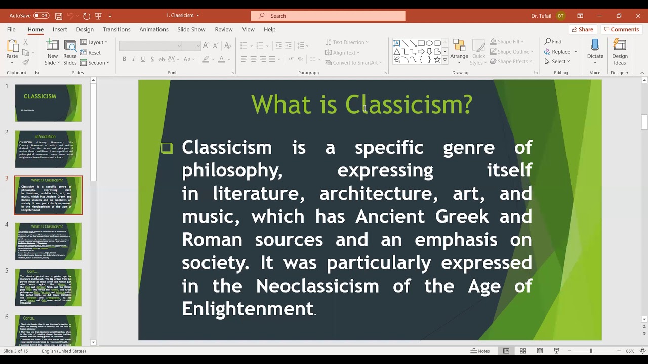 1. Classicism As a Literary Movement
