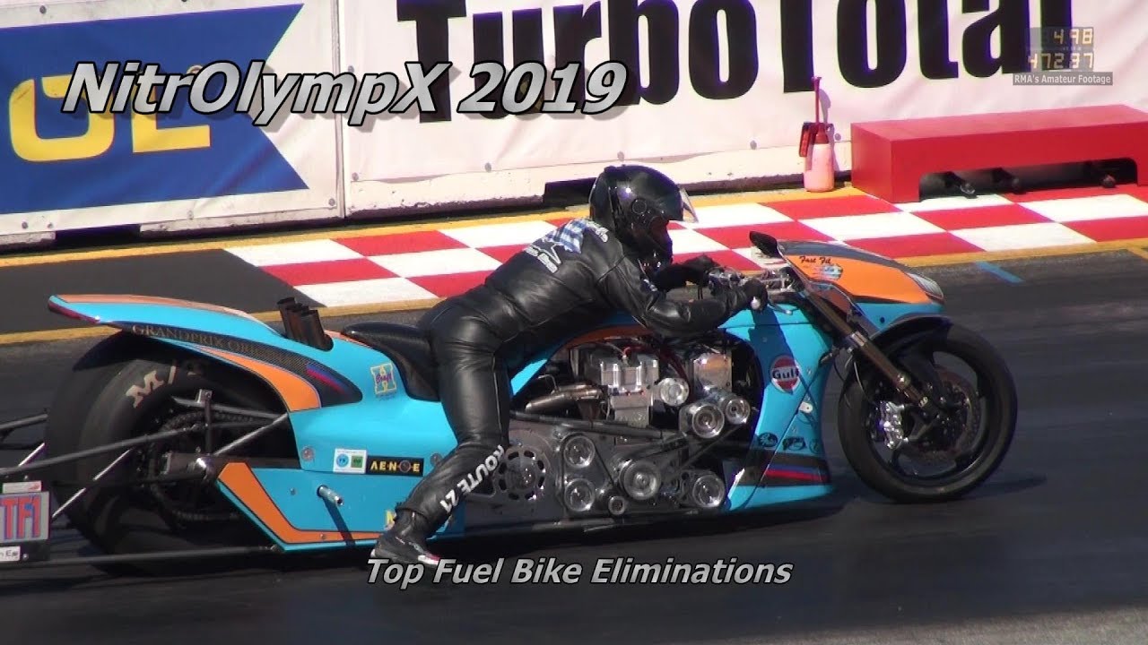 NitrOlympX 2019 - Top Fuel Bike eliminations