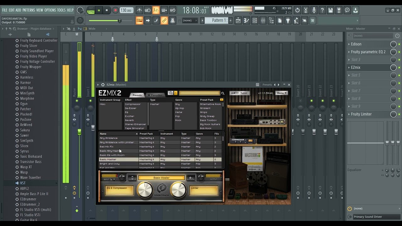 EZMix 2 Mastering preset Metal | FL Studio20