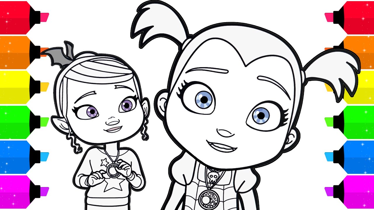 Vampirina Drawing and Coloring for Kids | A Human Vampirina