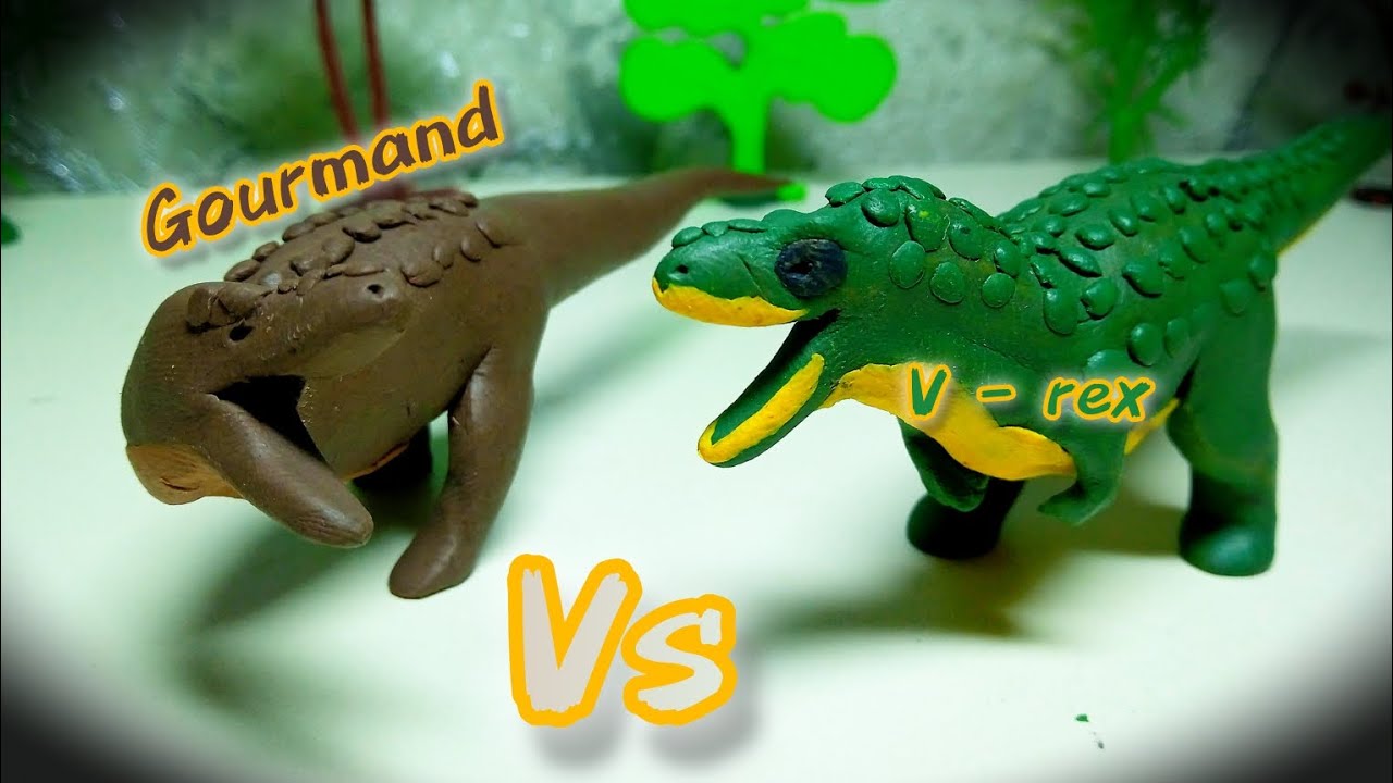 Ganeosaurus vs Vastatosaurus Rex / Claymotion fight's.