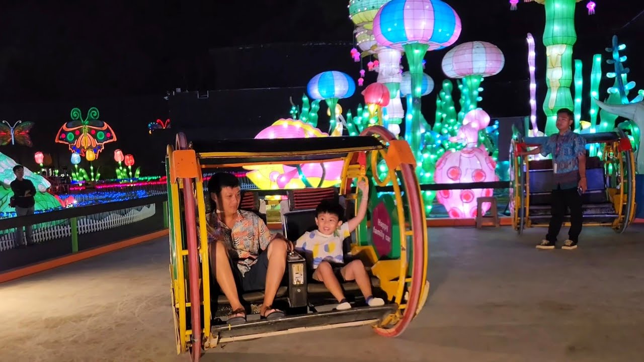 MILENIAL GLOW GARDEN | Happy Car, Bianglala, Ontang Anting, Light Show | Indoor & Outdoor Playground