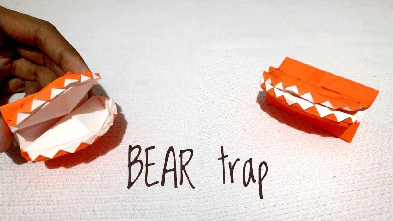 Origami bear trap /easy origami bear trap /snap shut