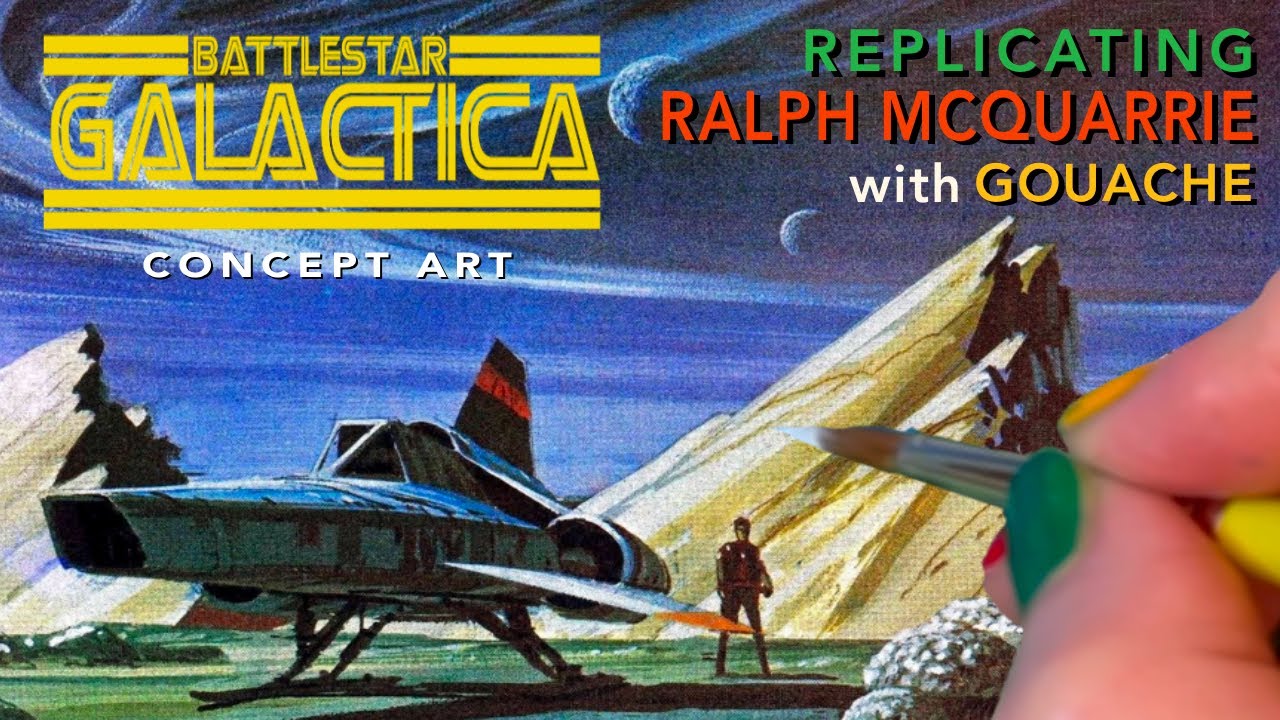 Replicating Ralph McQuarrie Concept Art for Battlestar Galactica (1978) with Acrylic Gouache