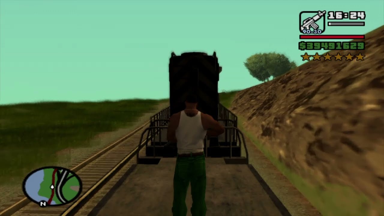 GTA SA - Gaining Six Stars Across the Map on Train Cars