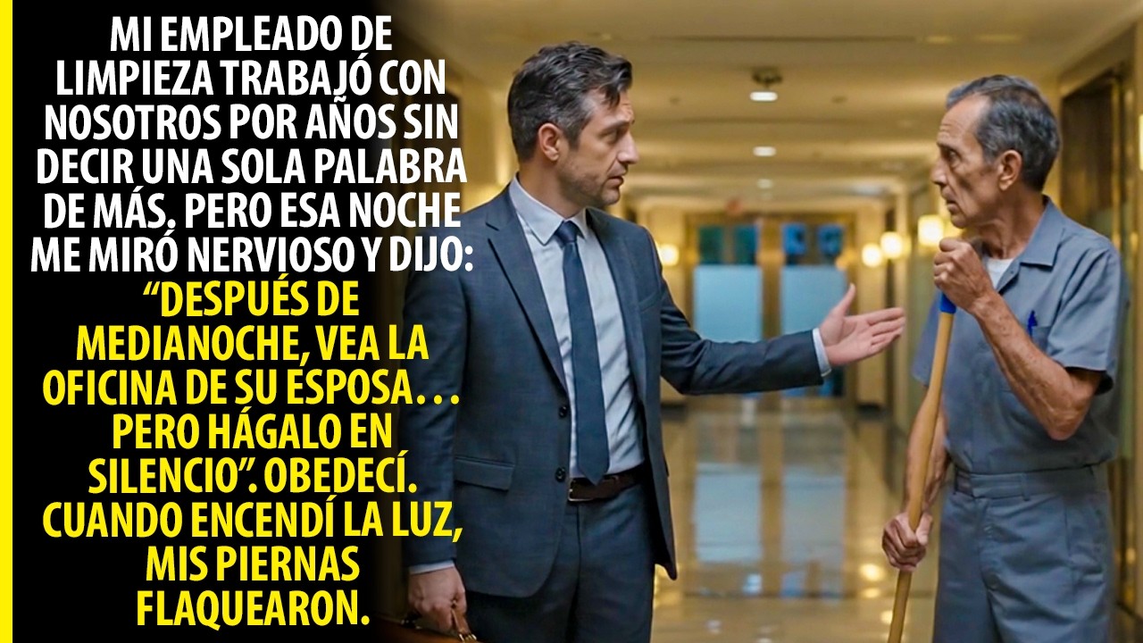 El Empleado De Limpieza Me Detuvo En El Pasillo: “Vea La Oficina De Su Esposa A Medianoche”