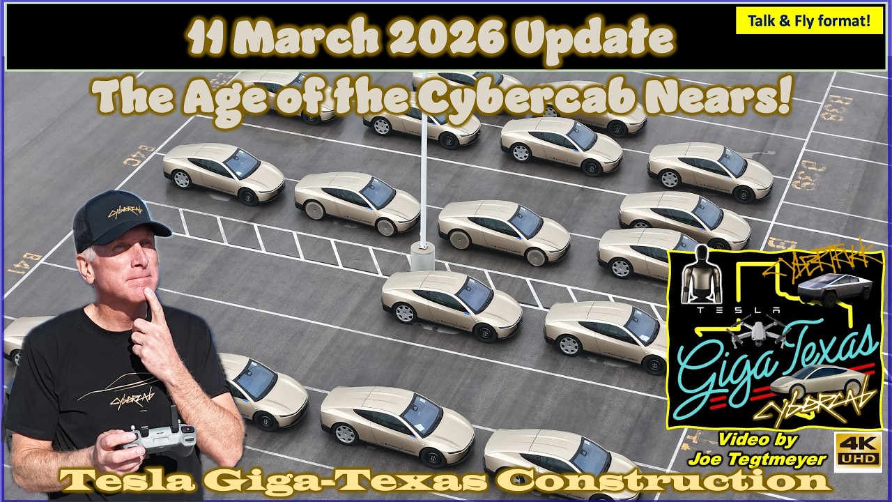 SW Test Track, N Campus, Switchyard A-Frame Wires & Cybercabs! 11 Mar 2026 Giga Texas Update(9:35AM)