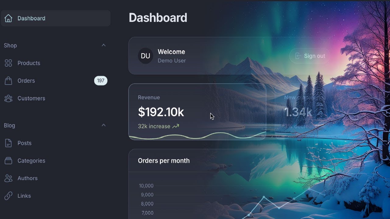 Filament PHP demo app using Nord theme