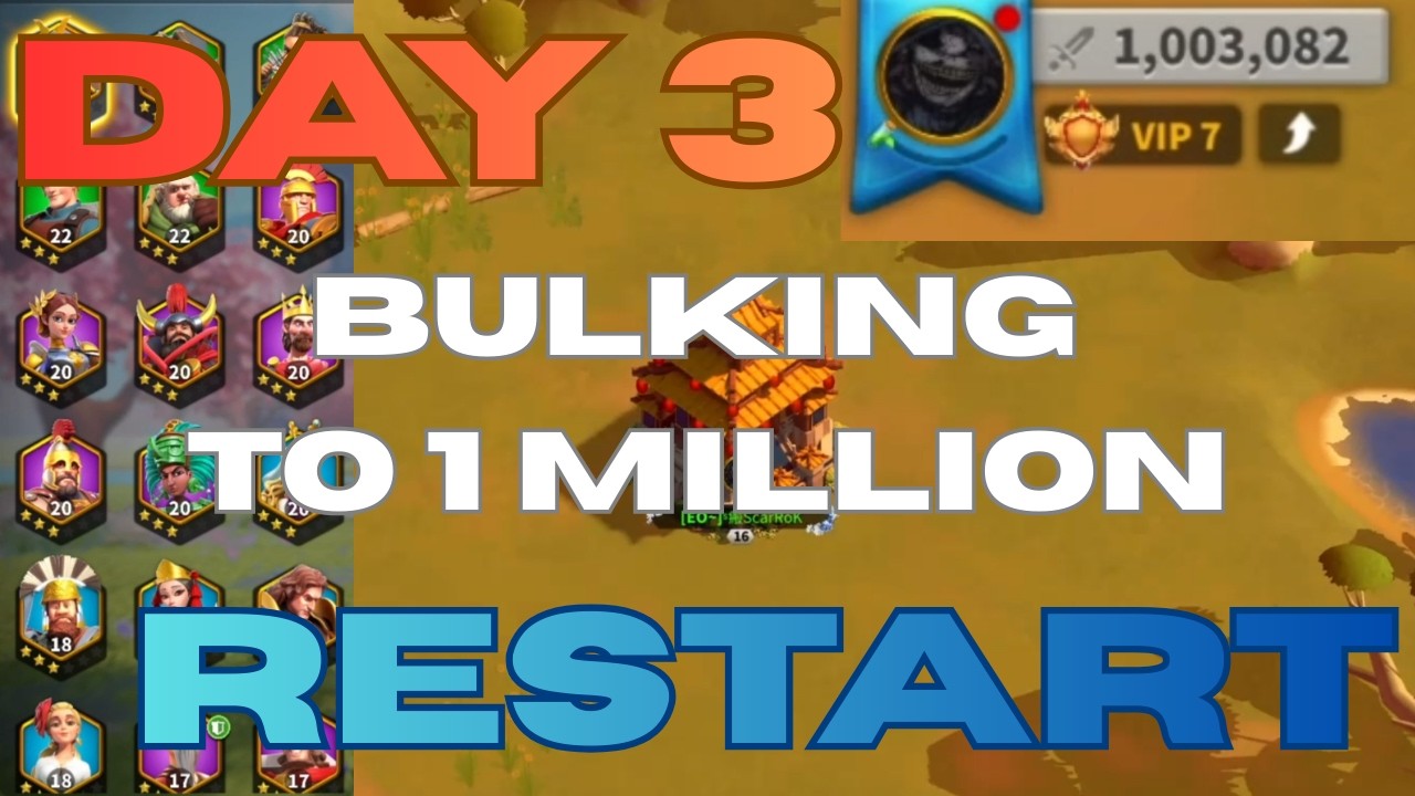 CRAZY Bulking to 1 MILLION Power | Scarab Project Sleeper Restart Rise of Kingdoms Gameplay!