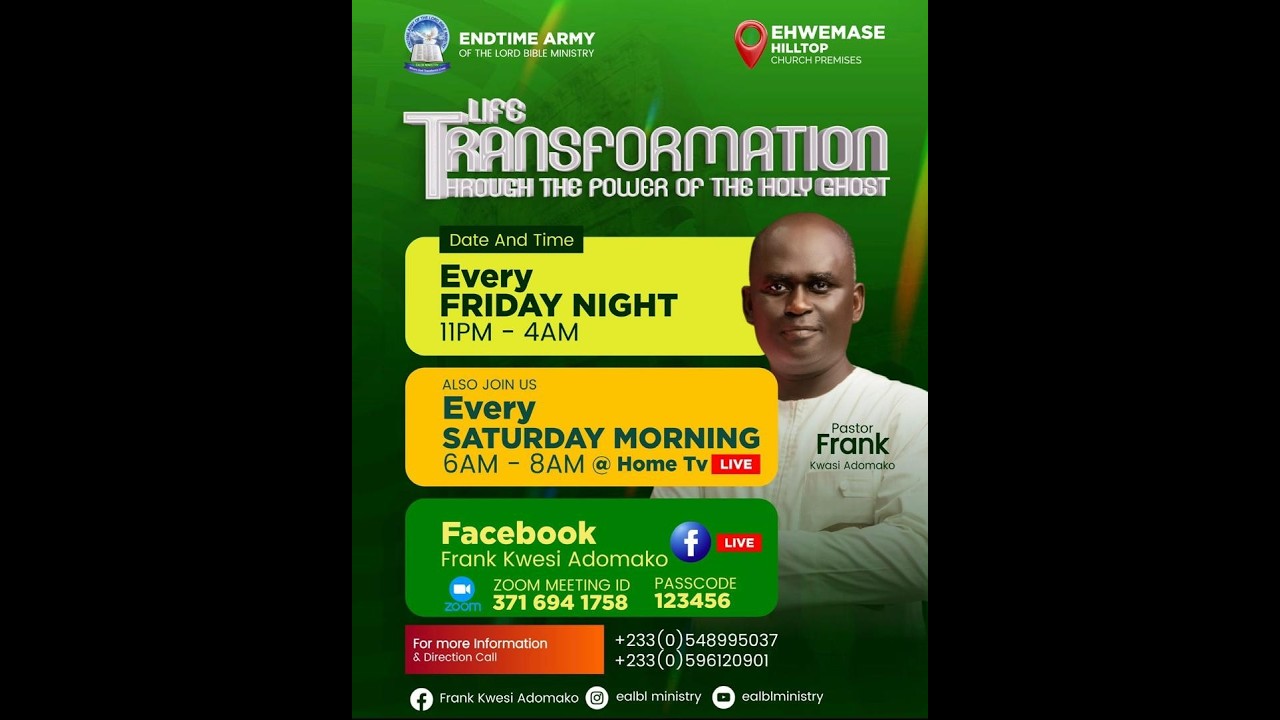LIFE TRANSFORMATIONAL HOUR WITH PASTOR FRANK KWASI ADOMAKO  14.02.26
