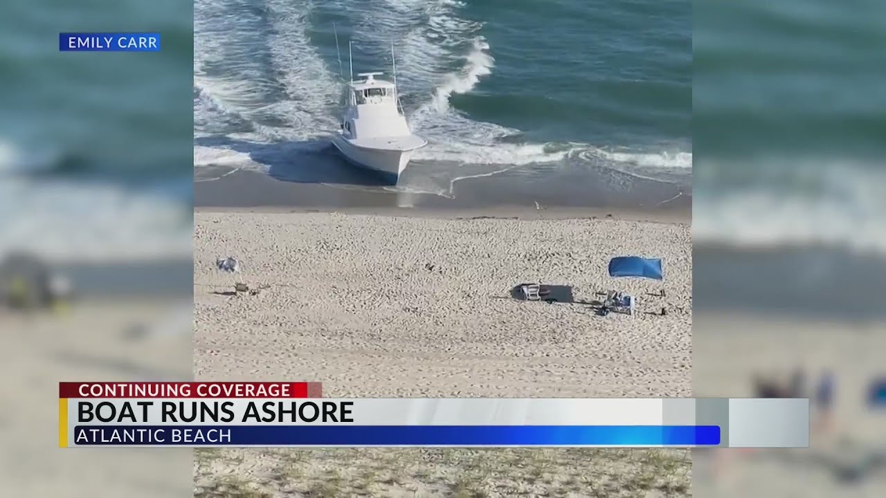 Witnesses capture video, photos of moment boat runs ashore in Atlantic Beach