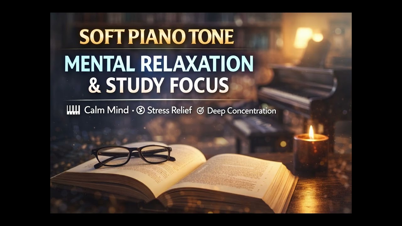 Soft Piano Tone for Mental Relaxation Study Focus Music |Deep Concentration & Stress Relief