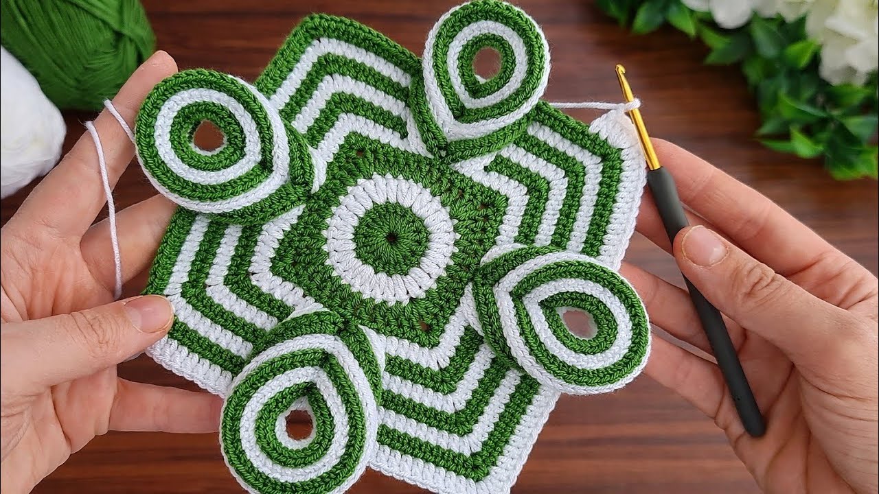 Unique Crochet Spiral Flower Coaster Motif ✔ Easy & Beautiful Design