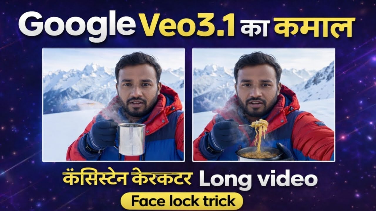Google Veo 3.1 से Long Realistic Video कैसे बनाएं | Face Consistent Character SECRET Method 🔥