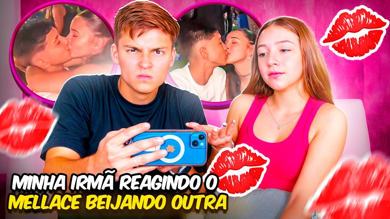 MINHA IRMÃ REAGINDO AO MELLACE BEIJANDO OUTRA! •Irmãos Scribel•
