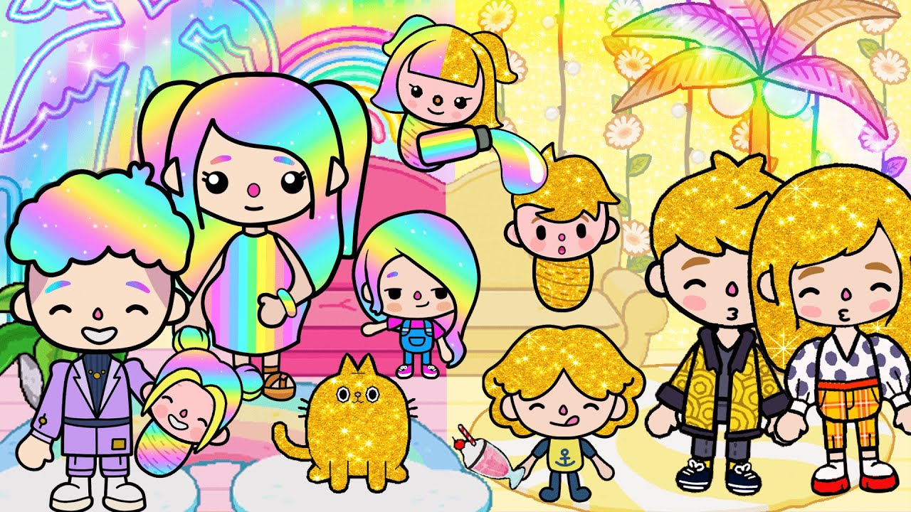 Радужная Семья 🌈 vs Золотая Семья ⭐️ в Toca Life World | ТОКА БОКА