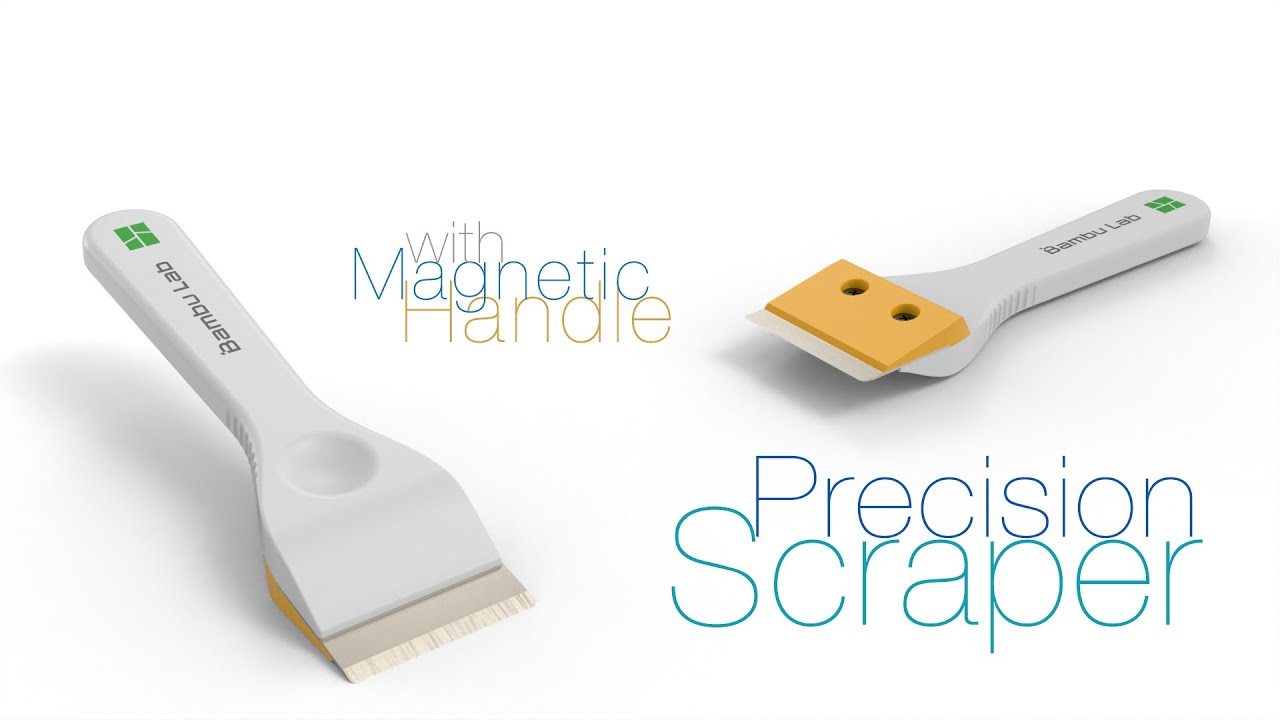 Precision Scraper with Magnetic Handle for 3D Printer Build Plates