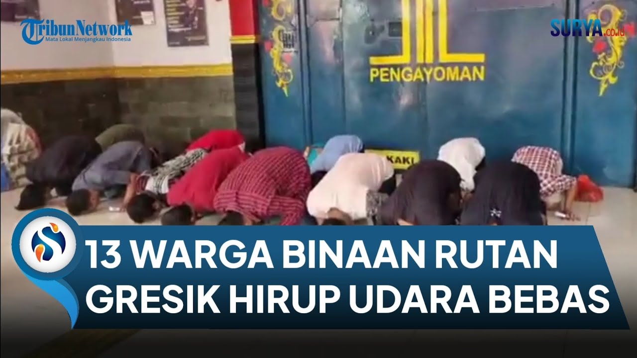 13 Warga Binaan Rutan Kelas II B Gresik Hirup Udara Bebas, Yogi langsung nyekar ke Makam Orang Tua