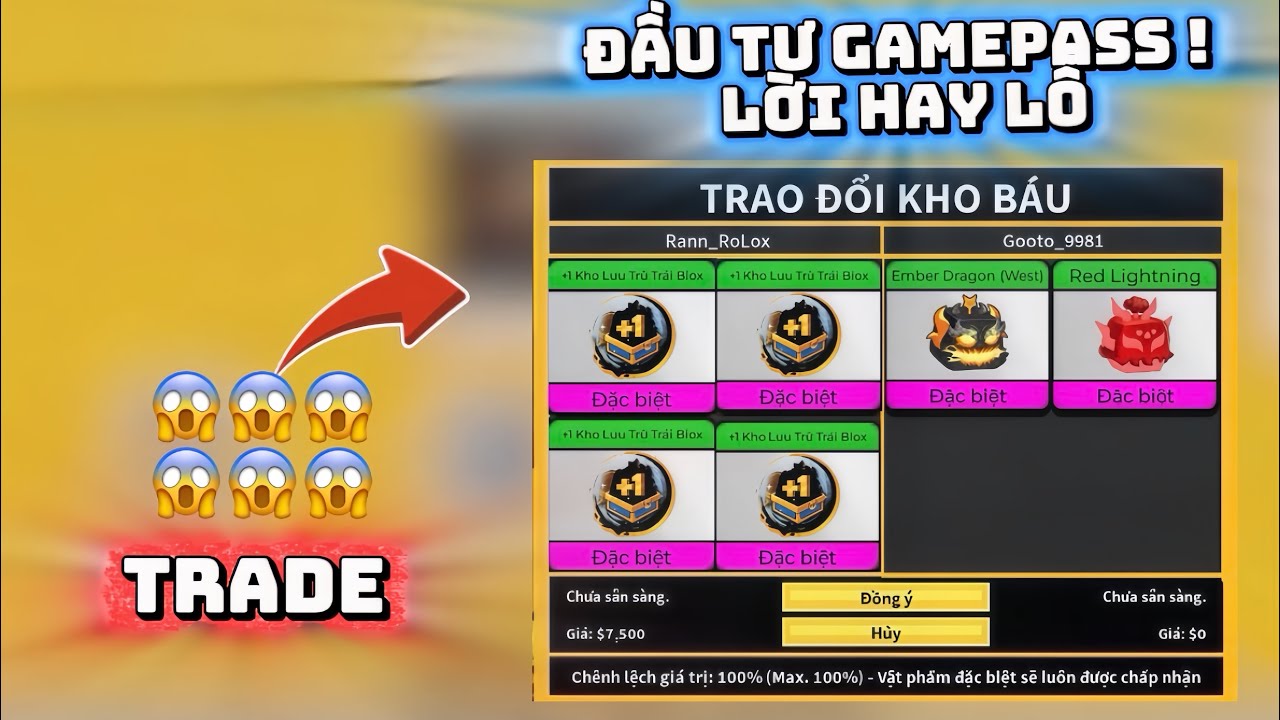 1 Ngày Trade Kiếm Dragon Rương P2 ( Blox Fruit )