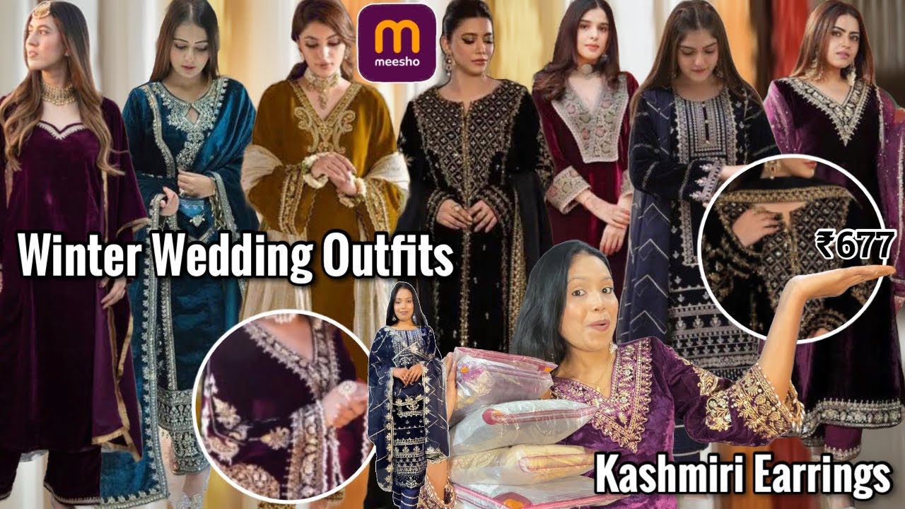Winter Wedding Outfits Haul,Kashmiri Earrings | Velvet Suit | Designer Suit & Trending Earrings 