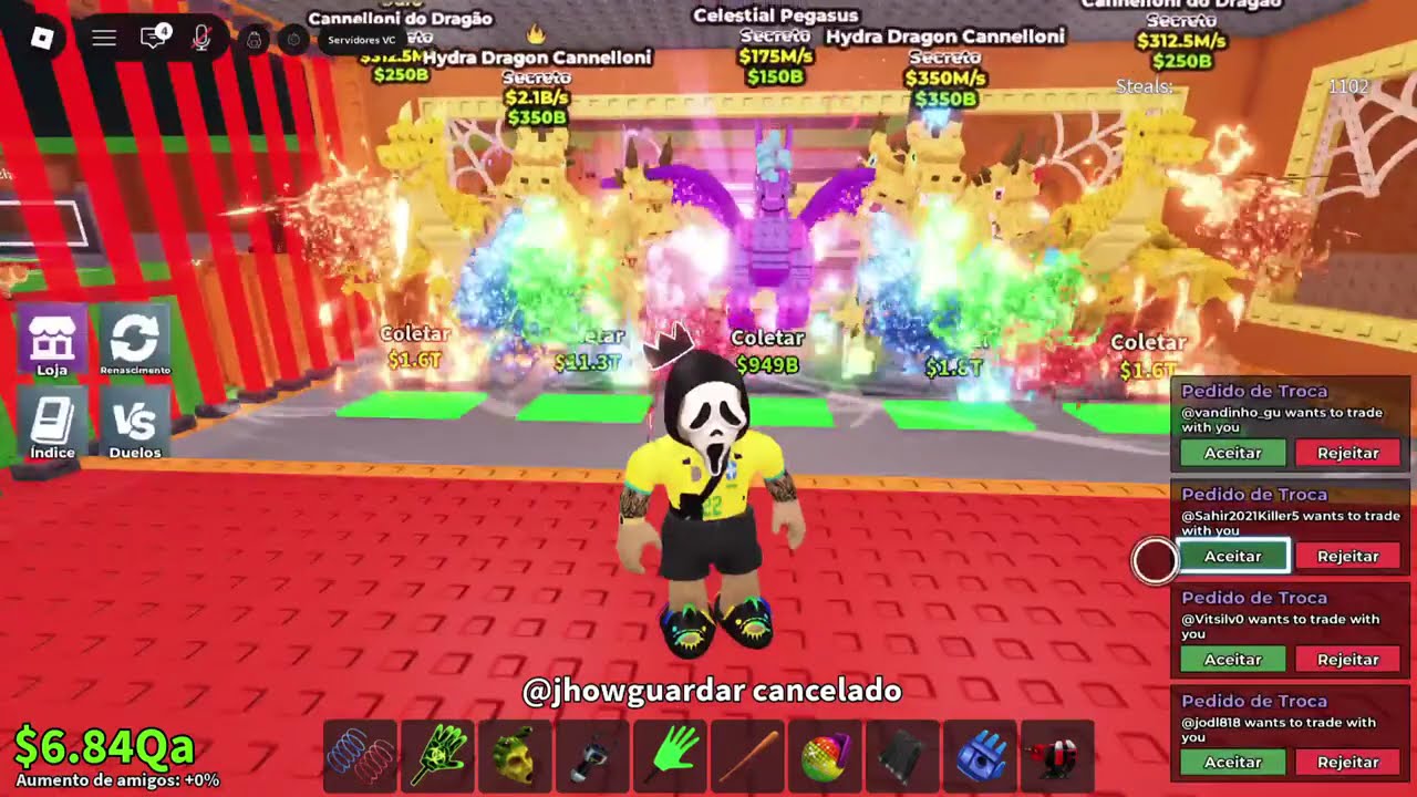 Roube um Brainrot 😂 TRADE na maquina