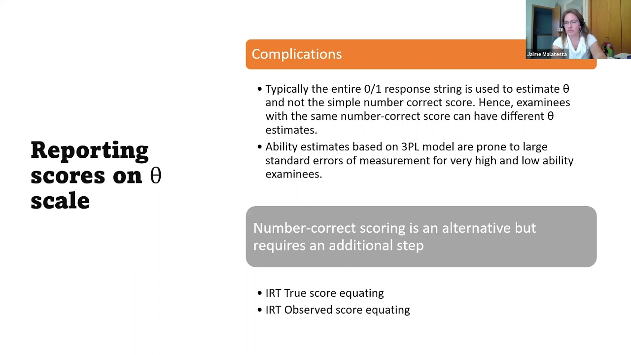 SLE Training Session  IRT Equating Methods