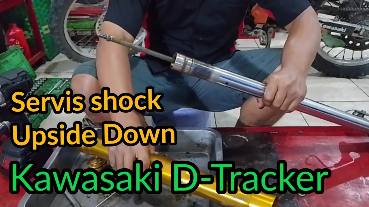 Ganti seal shock up side down Kawasaki D-Tracker