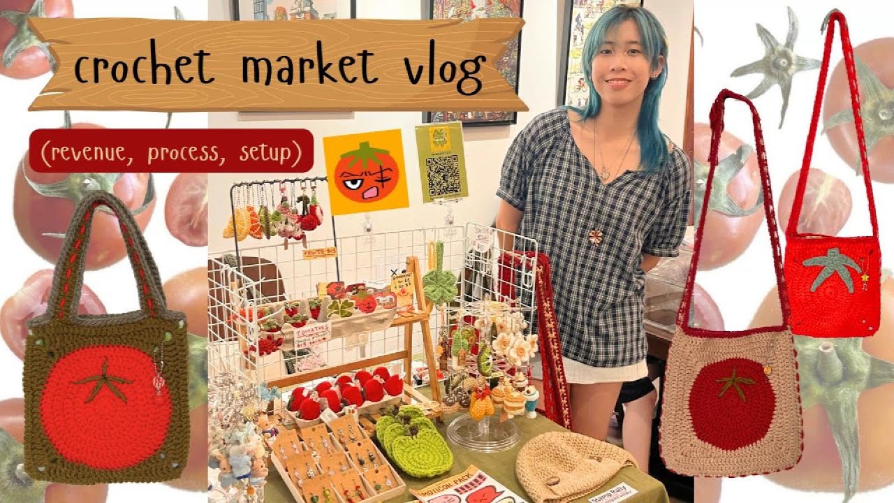 crochet market vlog 11: stressed but happy🍅 | ravenister13🍀