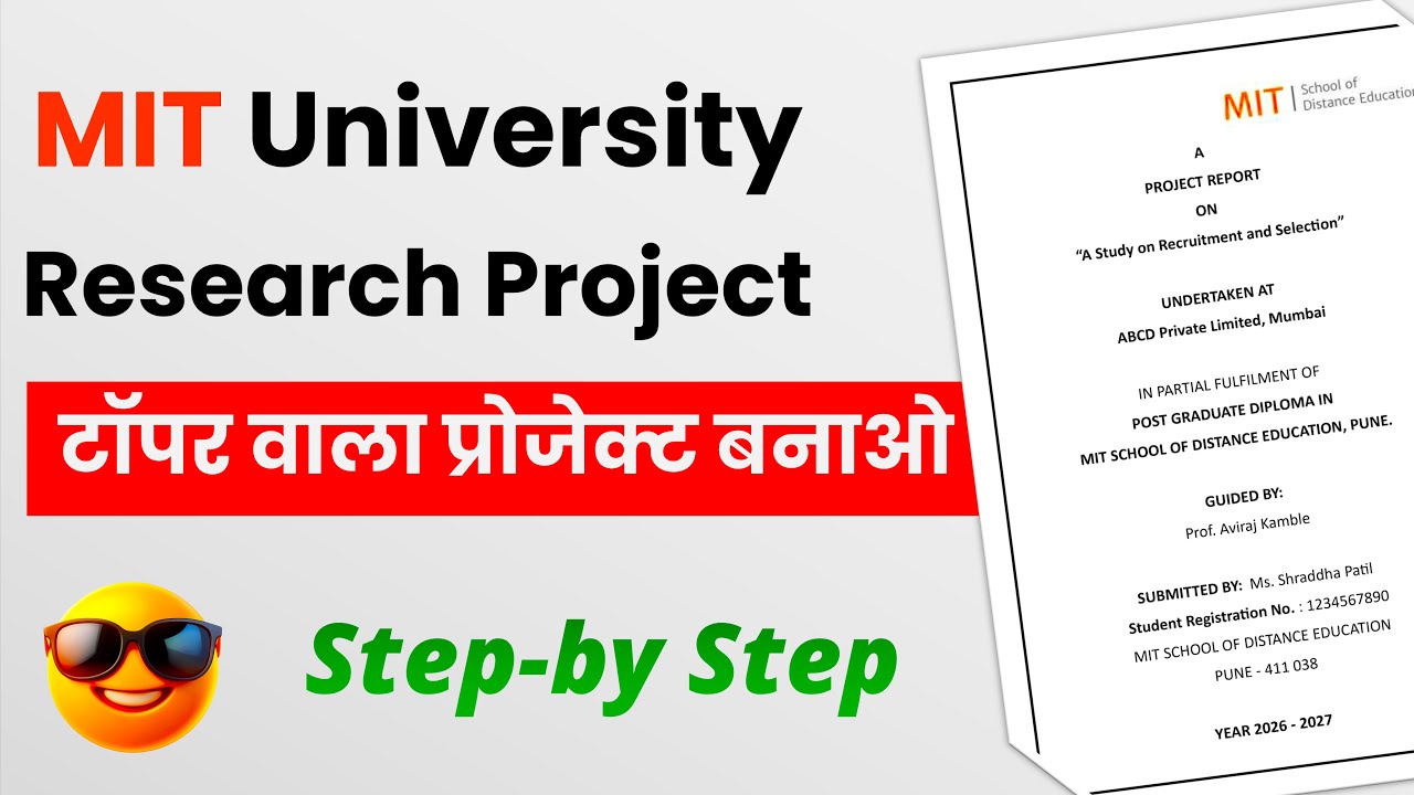 How to Make MIT Pune Research Project Report | Step-by-Step Guide for MBA, BBA, M.Com, B.Com Student
