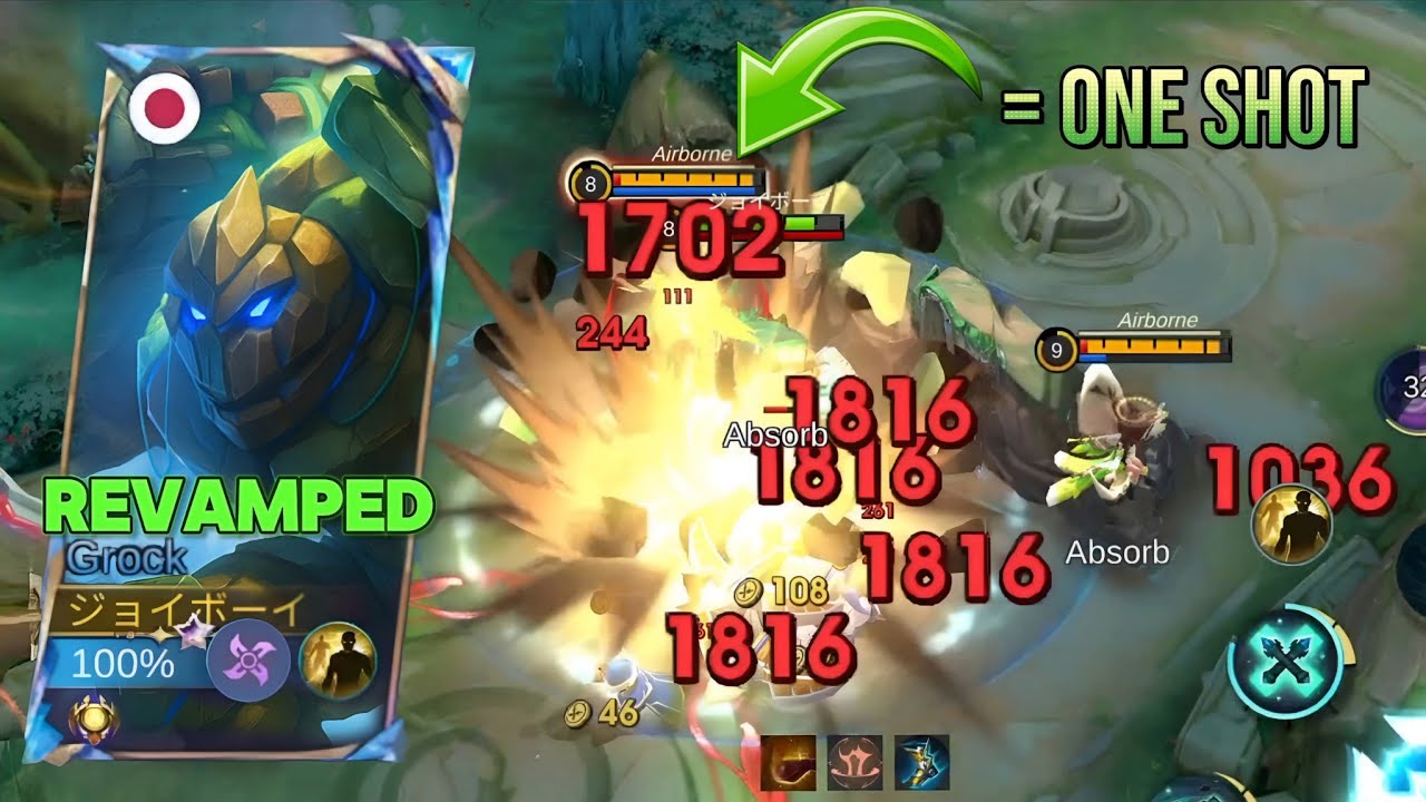 21 KILLS Revamped GROCK is SO BROKEN 💥 One Shot Build | Mobile Legends