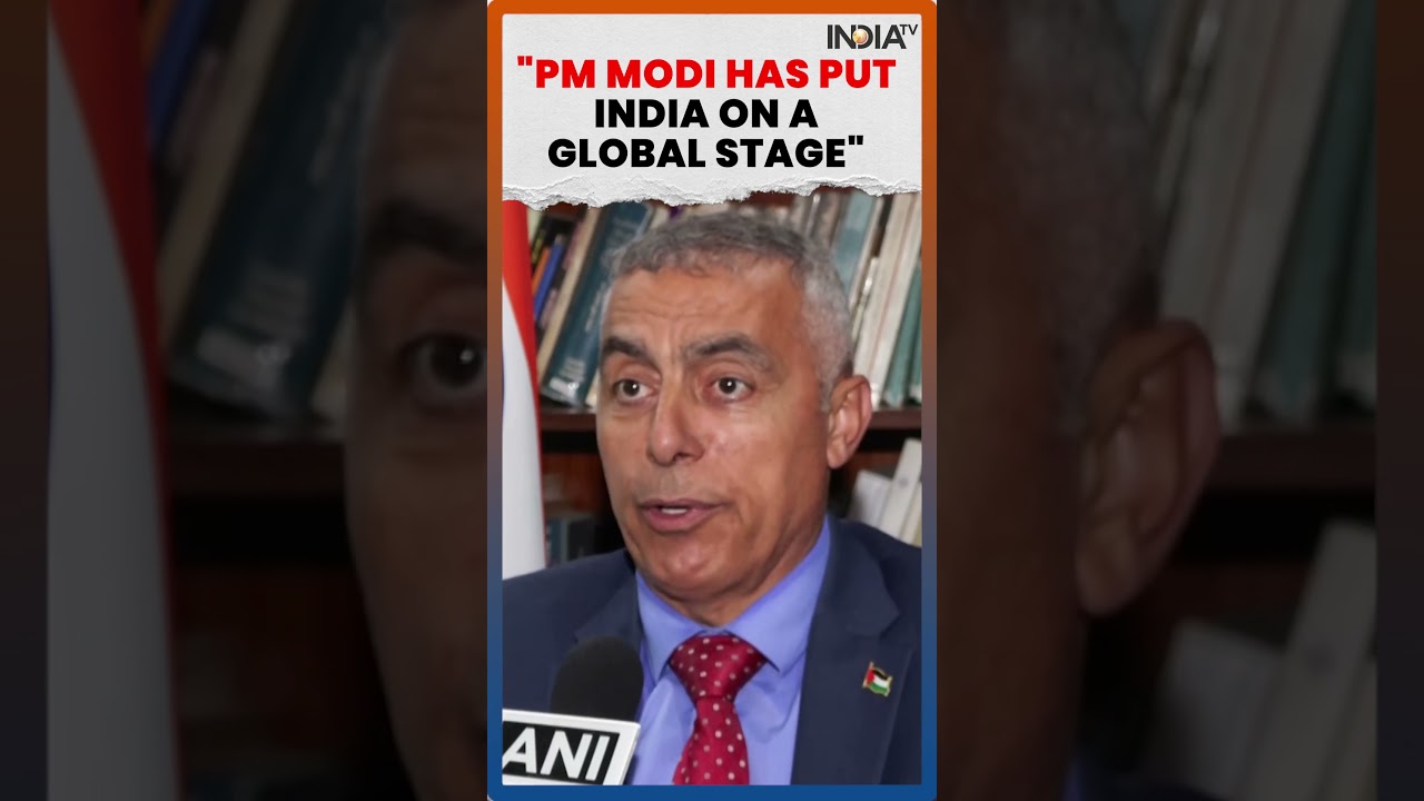 Palestinian Envoy Congratulates PM Modi On Completing 12 Years In Office #shorts #pmmodi #palestine