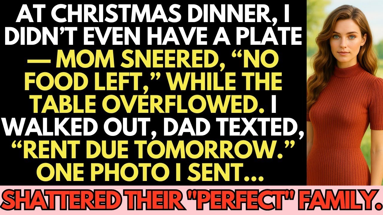 At Christmas Dinner, Mom Sneered “No Food Left.” I Walked Out—And One Photo Destroyed Their Facade.