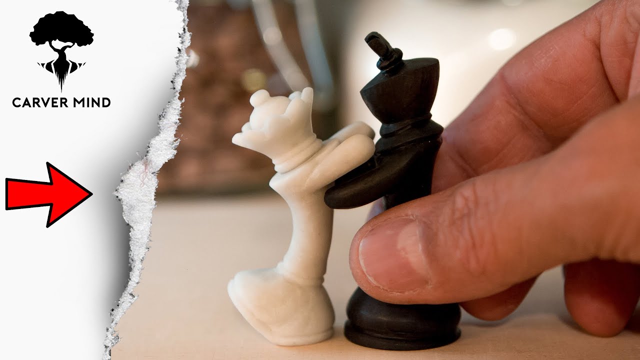 The symbol of love - Ebony wood and Marble stone carving