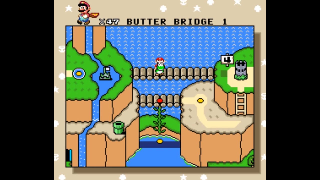 Super Mario World SNES Playthrough Cheese Bridge and Butter Bridge Part 4 of 9 (ALL Secret Exits)