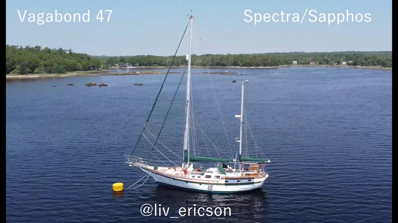 Boat finally Launched on her Mooring - Shelburne NS - Spectra / Sapphos - Vagabond 47